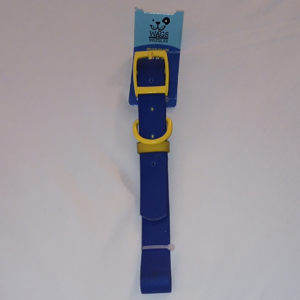 WATER PROOF BLUE/YELLOW  DOG COLLAR